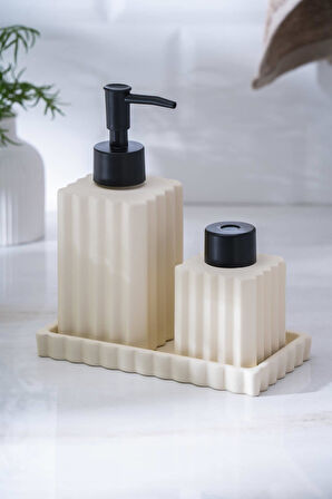 Vega Krem 3 Parça Banyo Seti