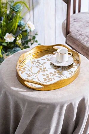 Acar CHA-07498/4 Arlo 2'li Gold Cam Tepsi - 43.5/37.5 cm