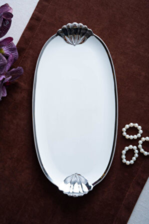 Arven Oval Silver Sunum Tepsisi - 41 cm