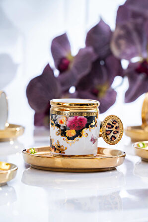 Caviar 6 Kişilik Porselen Kahve Fincanı Takımı 