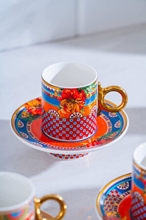 Vietri 6 Kişilik Kahve Fincanı Takımı - 90 ml