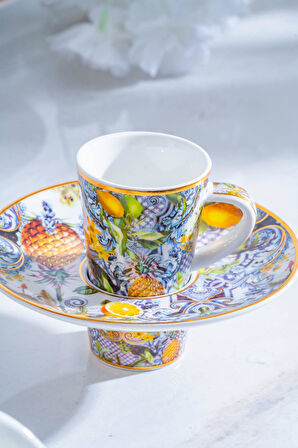Capri 6 Kişilik Porselen Kahve Fincanı Takımı - 90 ml