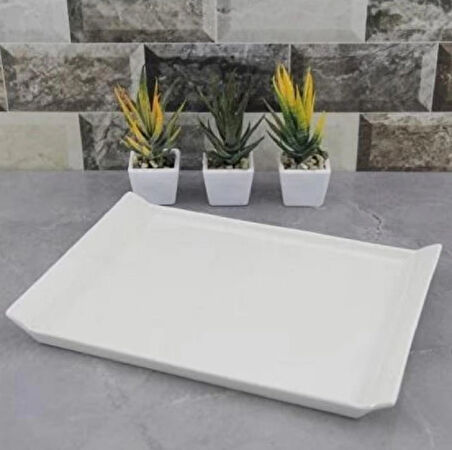 Acar 8073 Porselen Beyaz Kayık Tabak 31 Cm 1 adet