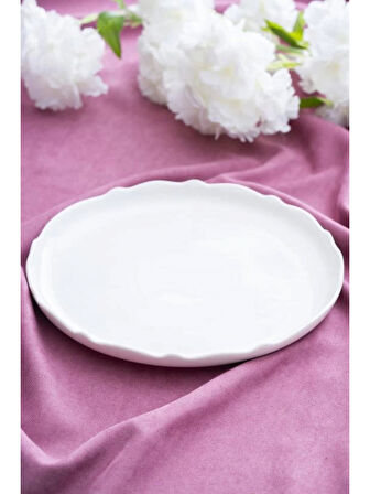 Acar POR6578 Nirvana Yuvarlak Beyaz Porselen Tabak 22,5 cm