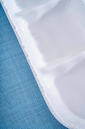 Acar Milano 3 Bölmeli Kayık Tabak - 26 cm