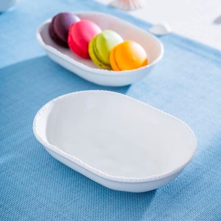 Acar Milano Oval Tabak - Kırık Beyaz - 16 cm