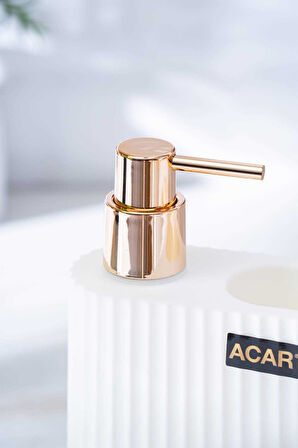 Acar Astoria Beyaz/Bronz Akrilik Sünger Hazneli Çizgili Sıvı Sabunluk