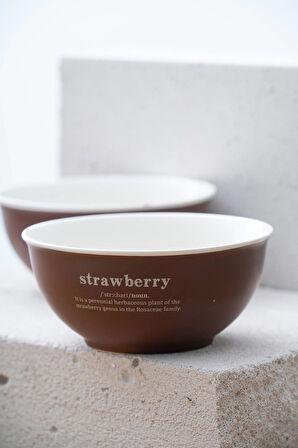 Acar Blush Kahverengi 2'li Porselen Kase Seti - 14 cm