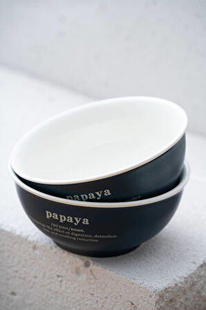 Acar Blush Lacivert 2'li Porselen Kase Seti - 14 cm