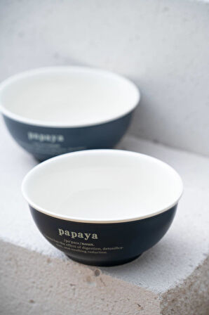 Acar Blush Lacivert 2'li Porselen Kase Seti - 14 cm