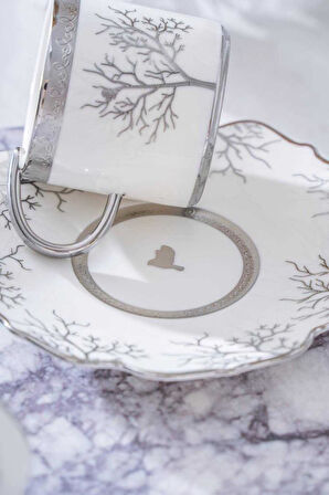 Acar Kıeran Silver 6 Kişilik Kahve Fincanı Takımı HXF-06801