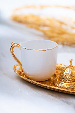 Ayla 2 Kişilik Tepsili Sunum Kahve Fincanı Takımı - 90 ml