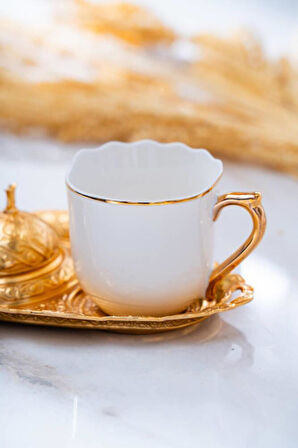 Ayla 2 Kişilik Tepsili Sunum Kahve Fincanı Takımı - 90 ml