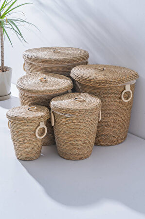 Lina Hasır 5 li Çok Amaçlı Sepet Seti