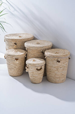 Aria Hasır 5 li Çok Amaçlı Sepet Seti