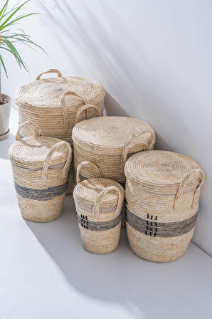 Mira Hasır 5 li Çok Amaçlı Sepet Seti