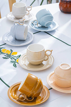 Lara 6 Kişilik Kahve Fincan Takımı - 90 ml