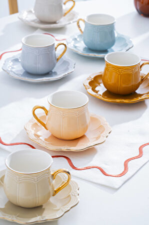 Attis 6 Kişilik Kahve Fincan Takımı - 90 ml