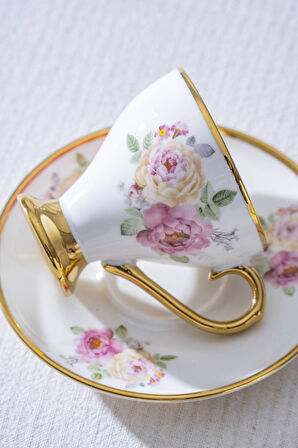 Yolanda 6 Kişilik Porselen Kahve Fincan Takımı - 90 ml