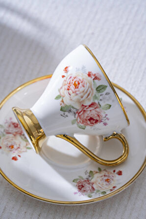 Linnea 6 Kişilik Porselen Kahve Fincan Takımı - 90 ml