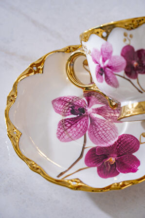 Saura 6 Kişilik Porselen Kahve Fincan Takımı - 90 ml