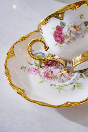 Stelara 6 Kişilik Porselen Kahve Fincan Takımı - 90 ml