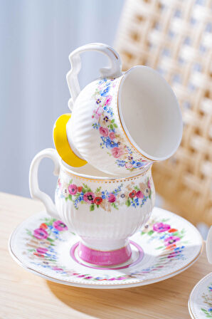 Despina 6 Kişilik Porselen Kahve Fincan Takımı - 90 ml