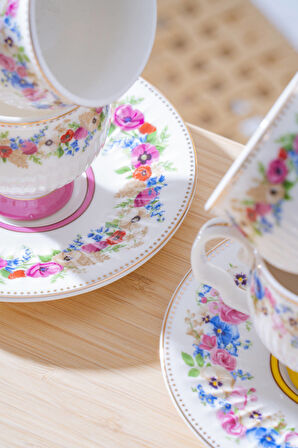 Despina 6 Kişilik Porselen Kahve Fincan Takımı - 90 ml