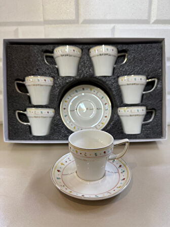 Acar Made With Love Porselen 6 lı Kahve Fincan Takımı 8176