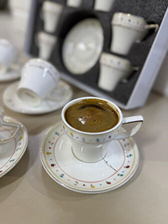 Acar Made With Love Porselen 6 lı Kahve Fincan Takımı 8176