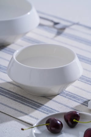 Acar JEA-07389 Rumi Beyaz Porselen 14 cm Yuvarlak Kase 6 Adet