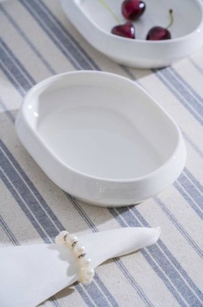 Acar JEA-07401 Rumi 4 Adet Porselen Oval Kayık Sunum Tabak 16 cm