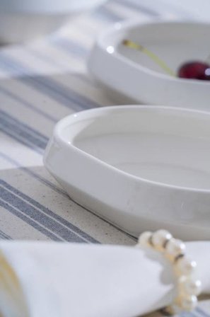 Acar JEA-07401 Rumi 4 Adet Porselen Oval Kayık Sunum Tabak 16 cm