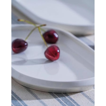 Acar JEA-07404 Rumi 2 Adet Porselen Oval Kayık Sunum Tabak 27 cm