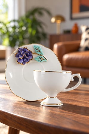 Acar Felicity Mor 6'lı Porselen Kahve Fincan Takımı HHT-08203