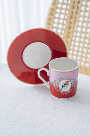 Candy 6 Kişilik Porselen Kahve Fincan Takımı - 90 ml