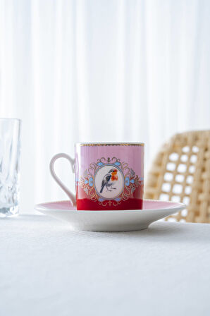 Candy 6 Kişilik Porselen Kahve Fincan Takımı - 90 ml