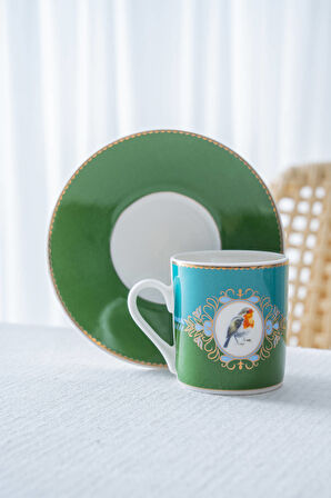 Cybil 6 Kişilik Porselen Kahve Fincan Takımı - 90 ml