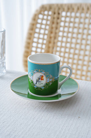 Cybil 6 Kişilik Porselen Kahve Fincan Takımı - 90 ml