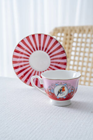 Birdie 6 Kişilik Porselen Kahve Fincan Takımı - 90 ml