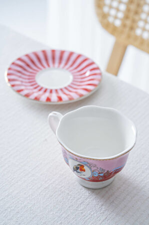 Birdie 6 Kişilik Porselen Kahve Fincan Takımı - 90 ml