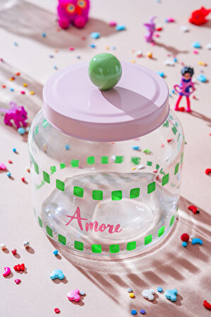 Vicenza Renkli Cam Kavanoz - 1,3 L