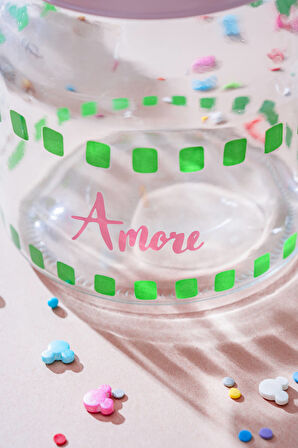 Vicenza Renkli Cam Kavanoz - 1,3 L