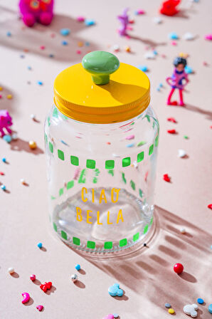 Vicenza Renkli Cam Kavanoz - 900 ml