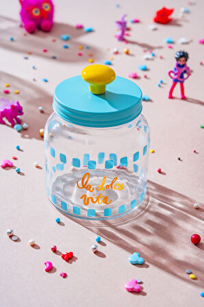 Vicenza Renkli Cam Kavanoz - 600 ml