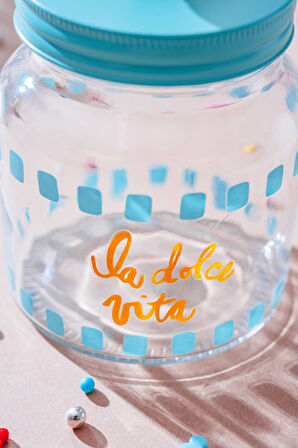 Vicenza Renkli Cam Kavanoz - 600 ml