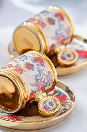 Acar Oskar Krem 6'lı Kahve Fincan Takımı SHP-07189