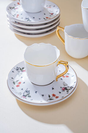 Evalina 6 Kişilik Kahve Fincan Takımı - 90 ml