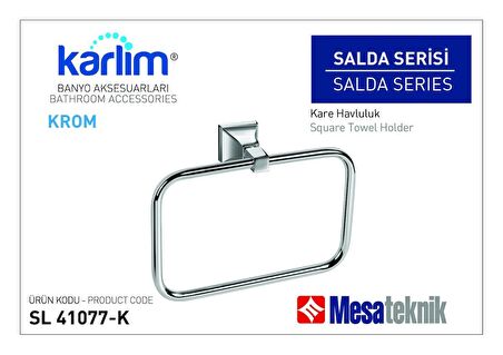 Karlim® Salda Serisi Kare Havluluk - Krom Kaplama