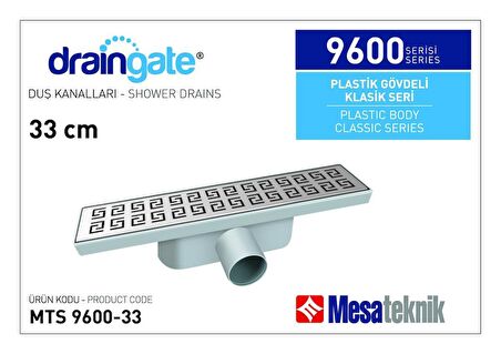 Mesateknik Draingate® Paslanmaz Izgaralı Klasik Duş Kanalı Mts 9600 33